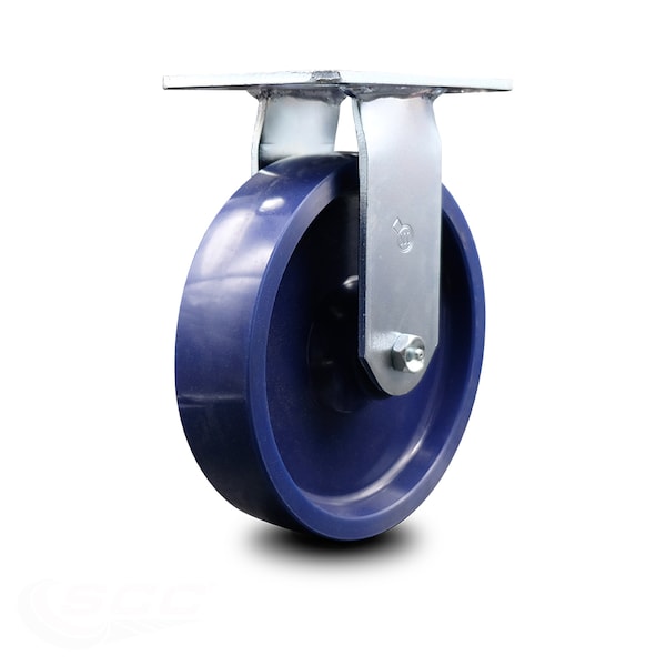 8 Inch Heavy Duty Top Plate Solid Poly Rigid Caster with Ball Bearing SCC